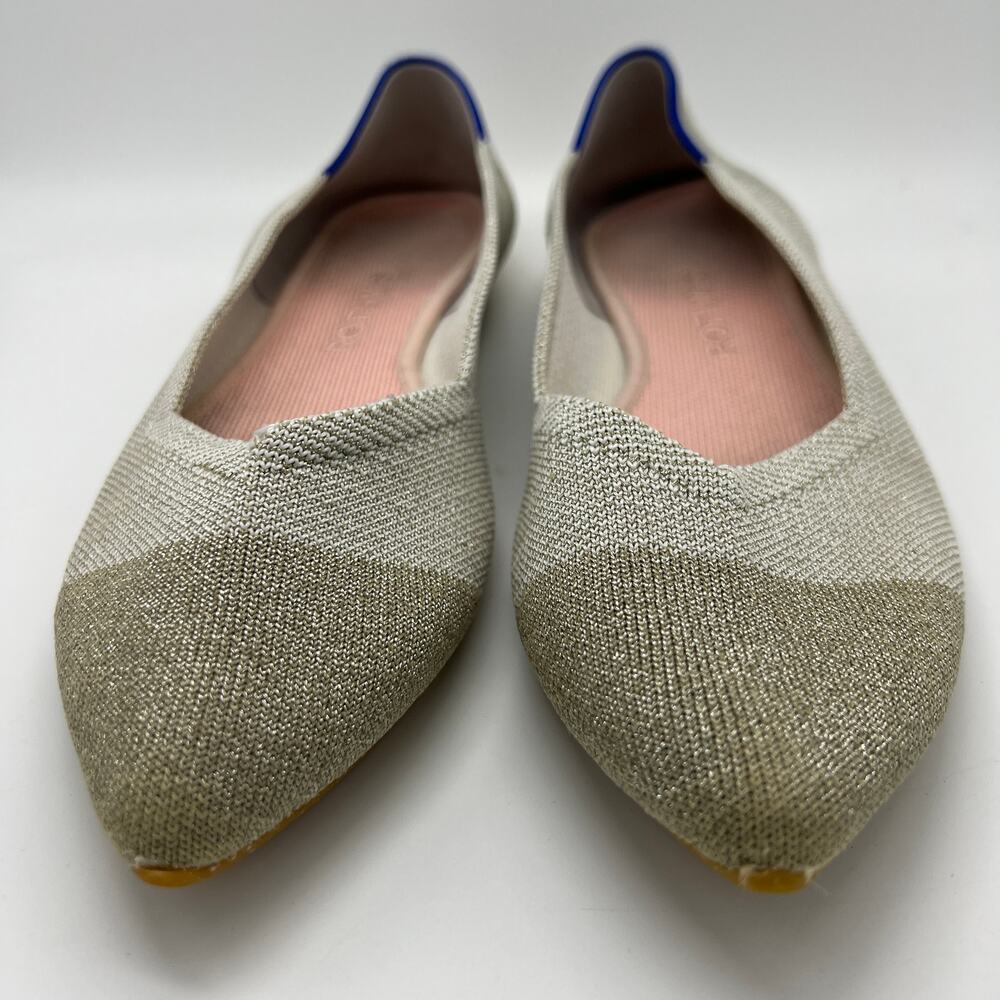 Rothy's The Point II Flats Loafers Shoes Women's Size 9.5 Diamond Twill Shimmer - Picture 4 of 10